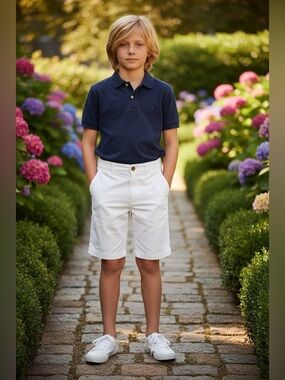 Polo by Ralph Lauren White Cotton Kids Chino Shorts